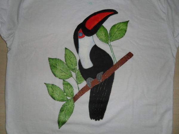 TUCANO PINTADO NA CAMISA